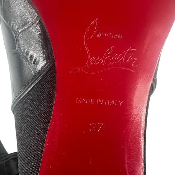 Christian Louboutin Croc Embossed Chelsea Boot 70 Calf Leather in Black - Picture 13 of 16